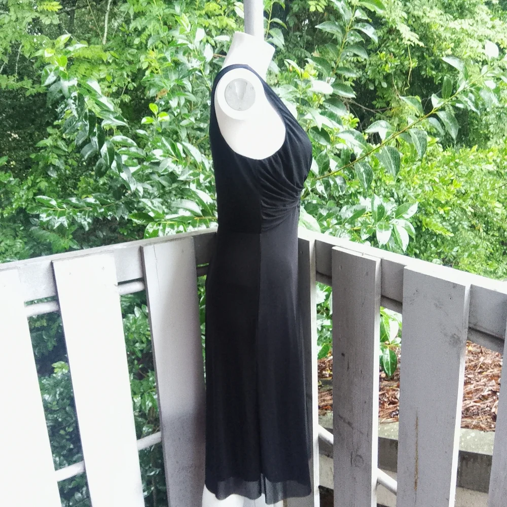 Vivienne Tam Empire Waist Babydoll Nylon Mesh Black Dress 2 - Picture 3 of 10